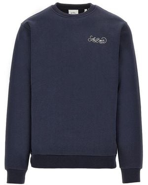 Les Deux Cotton Sweatshirt With Logo Print - Blue