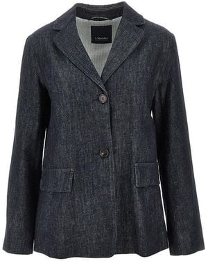 Max Mara Single-Breasted Denim Jacket - Blue