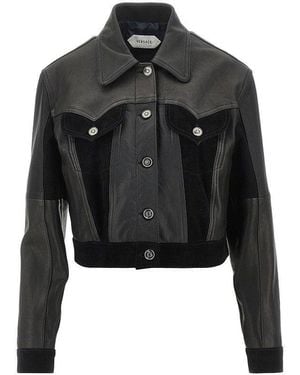 Versace Cropped Leather Jacket - Black