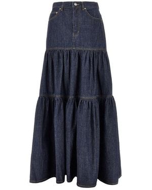 Saint Laurent 'Country' Denim Skirt - Blue