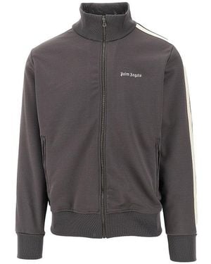 Palm Angels Track Jacket With Logo Embroidery - Grey