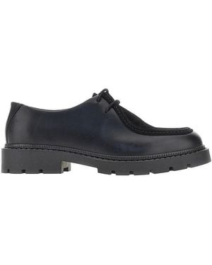 Bianco Leather 'Moc-Toe' Shoes - Blue