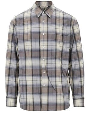 AURALEE Check Light Wool Shirt - Gray