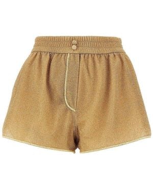 Oséree 'Lumière' Lurex Jersey Shorts - Natural
