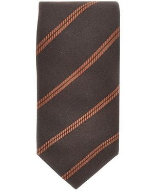 Brunello Cucinelli Jacquard Silk Necktie - Brown