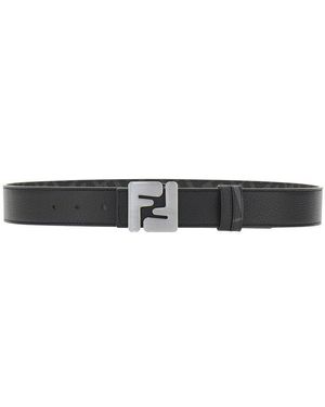 Fendi 'Squared Ff' Reversible Belt - Black