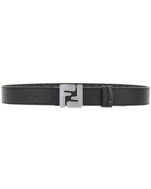 Fendi 'Squared Ff' Reversible Belt - Black