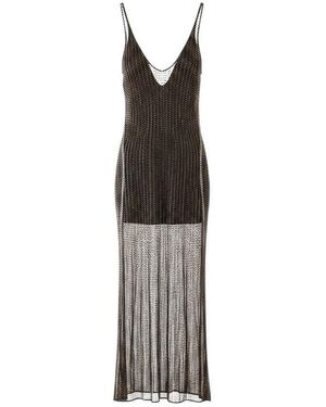 VENUJA Crystal Strapless Mini Dress - Brown