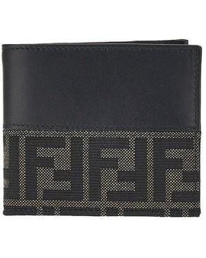 Fendi Ff Jacquard Bi-Fold Wallet - Black