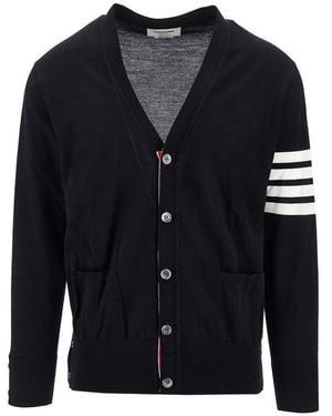 Thom Browne '4 Bar' Wool Cardigan - Blue