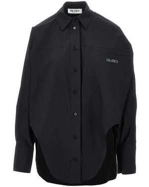 The Attico Camicia Oversize Con Orlo Sagomato - Blu