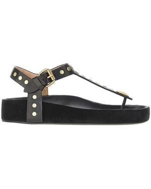 Isabel Marant 'Enore' Leather Thong Sandals - Brown