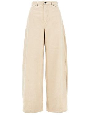 Weekend by Maxmara Barrel Leg Drill Trousers - Natural