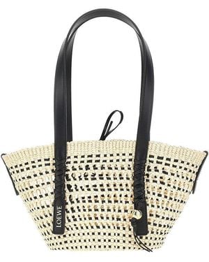 Loewe Braided Palm Small 'Braid' Basket Bag - Metallic