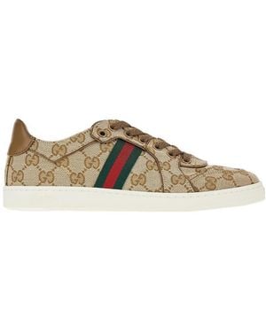 Gucci Original Gg Fabric 'Stretch' Trainers - Brown