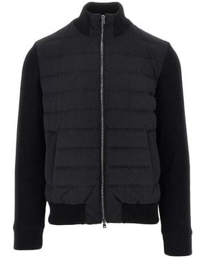 Herno 'Resort' Flannel And Knitted Jacket - Black