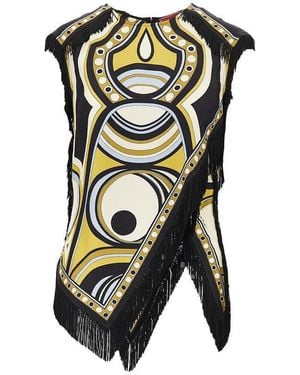 La DoubleJ Printed Silk 'Scarf' Top - Black
