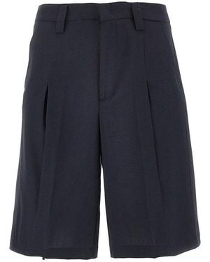 C.9.3 Wool-Blend Canvas Bermuda Shorts - Blue