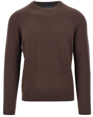 Drumohr Merino Wool Knitted Sweater - Brown
