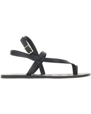Manebí Leather Thong Sandals - Black