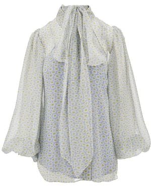 Gucci Daisy Print Chiffon Shirt - Grey