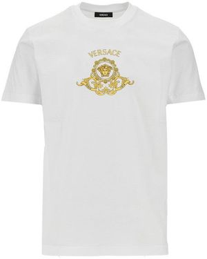 Versace 'Hall Of Heroes Crest' Print T-Shirt - White