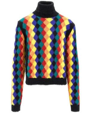 Loewe Multicoloured Lozenge Jumper - Black