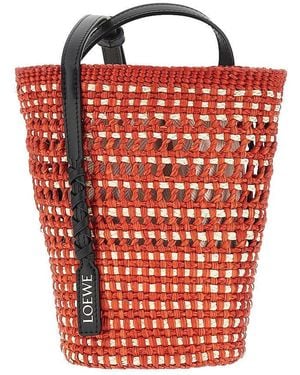Loewe Braided Palm 'Braid' Bag - Red
