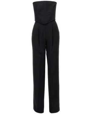 Pinko Cady Jumpsuit With Bustier - Black