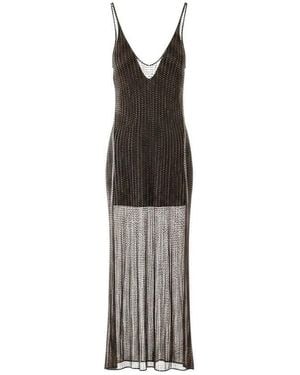 VENUJA Crystal Strapless Mini Dress - Brown