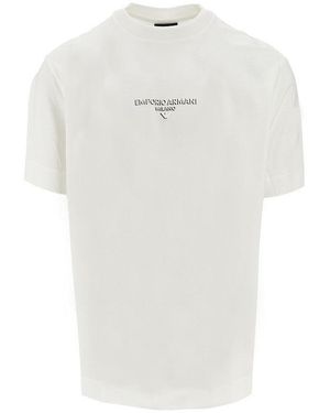 Emporio Armani 3D-Effect Logo Print T-Shirt - White
