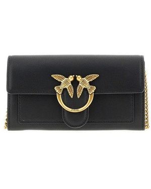 Pinko Love Bag One Leather Clutch - Black