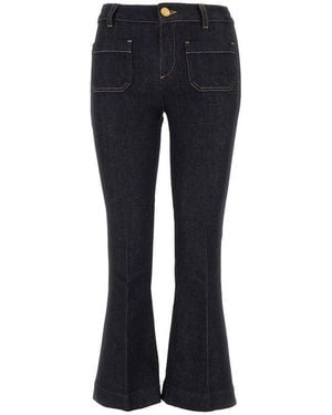 The Seafarer 'Francoise' Stretch Denim Trousers - Black