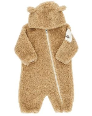 Moncler Teddy Fleece Romper Suit Kids - Natural