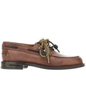 DSquared² 'D2 Cottage' Leather Boat Shoes - Brown