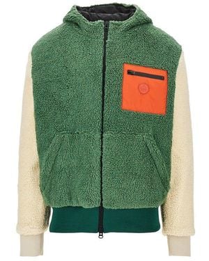 Mauna Kea Color Block Sherpa Blouson Jacket - Green