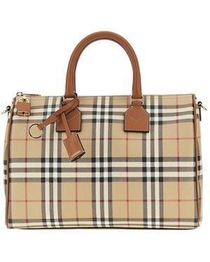 Burberry Medium Check Bowling Bag - Metallic