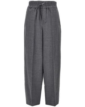 Ami Paris Ami Wool Trousers With Elasticated Waist - Grey