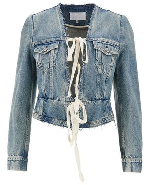 Maison Margiela V-Neck Denim Jacket - Blue