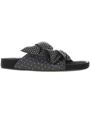 Isabel Marant 'Lennyo Bow' Nappa Leather Sandals - Black