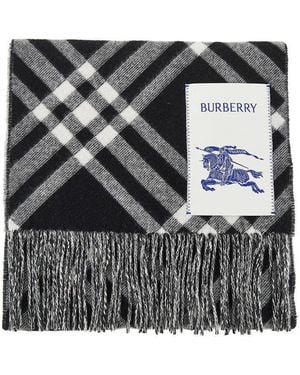 Burberry Check Cashmere Scarf - Black