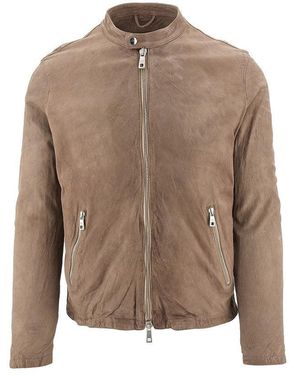 BRATO Vegetable Tanned Leather Jacket - Brown
