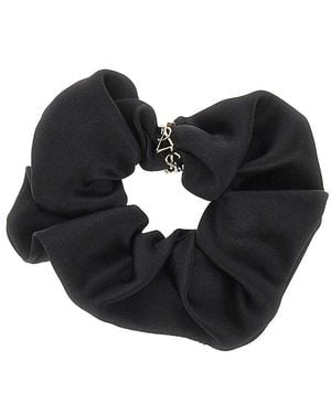 Saint Laurent 'Cassandre' Silk Scrunchie - Black