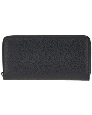 Maison Margiela Grained Leather Zip-Around Wallet - Black