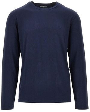 EA BODYWEAR Stretch Jersey T-Shirt With Eagle Embroidery - Blue