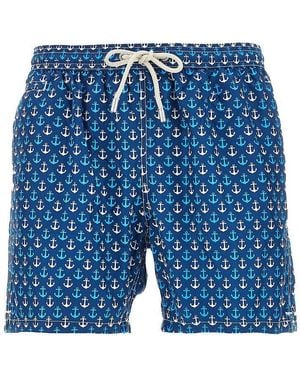 MC2 Saint Barth Anchor Sea Printed Swim Shorts - Blue