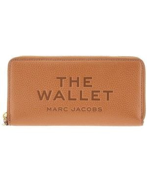 Marc Jacobs Grained Leather Zip-Around Wallet - Brown