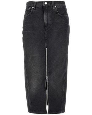 Haikure Denim Midi Skirt - Black