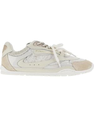 Pinko Suede Leather And Velvet Trainers - Multicolour