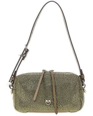 Pinko Full Strass Mini Crossbody Bag - Green